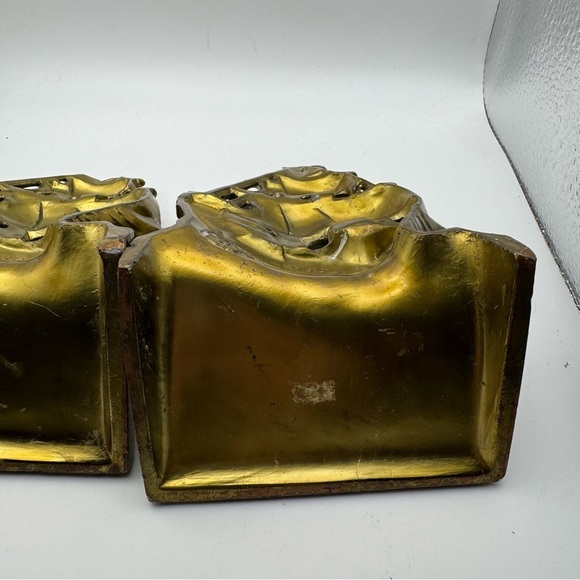 Vintage Weidlich Brothers WB Bronze Cast Iron Bookends Pair Galleons Ships Boats - Picture 12 of 13